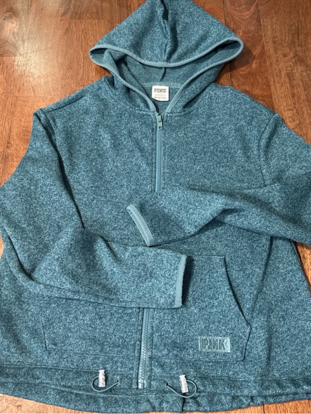 PINK Victoria's Secret Hoodie in dark teal color